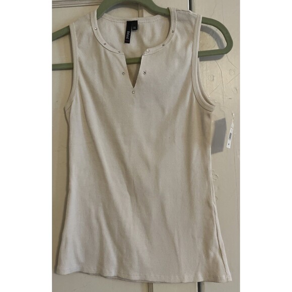 NWT Kohl’s Trixxi Juniors Women Cream Snow Tank Top Size XL Summer Spring Look - Picture 1 of 7